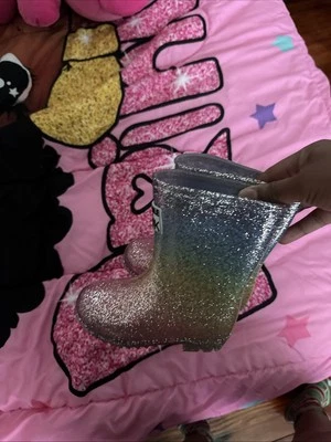 Sparkle In Pink Glitter Rain Boots - Image 1 of 4
