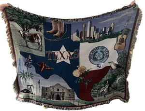 Pure Country Weavers State of Texas Tapestry Blanket Tapestry 72x54 NWT - Picture 1 of 6