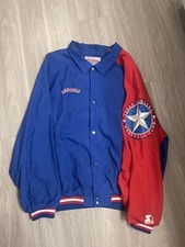 VINTAGE Texas Rangers Starter Jacket Mens 2XL XXL Diamond 1995 All Star Game