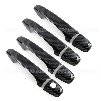 Glossy Black Carbon Fiber Door Handle Cover Trim For 13-17 Subaru XV / Crosstrek - Imagem 1 de 4