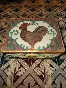 Handbemalte Harz Huhn Schmuck Box 4x3x1,5# #50 - Bild 1 von 6