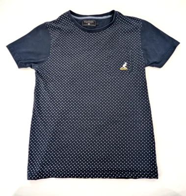 Camiseta Kangol Azul Marino Lunares Logo Manga Corta Cuello Redondo Talla Pequeña Foto 1 de 4