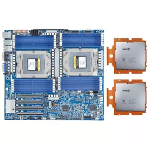 Gigabyte MZ73-LM0(rev. 2.0) With 2x AMD EPYC 9684X GENOA-X SP5 128 Cores CPU - Picture 1 of 5