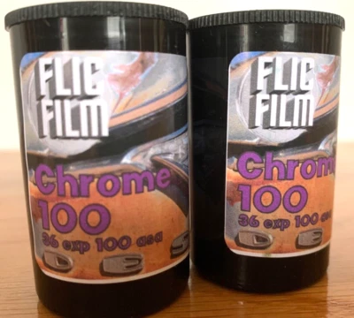 Flic Film Chrome 100 (Kodak Ektachrome 100D) 2-PACK FRESH Color Slide 35mm film - Image 1 of 4