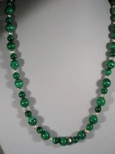 20 Zoll Malachit Perlen Halskette - Bild 1 von 2
