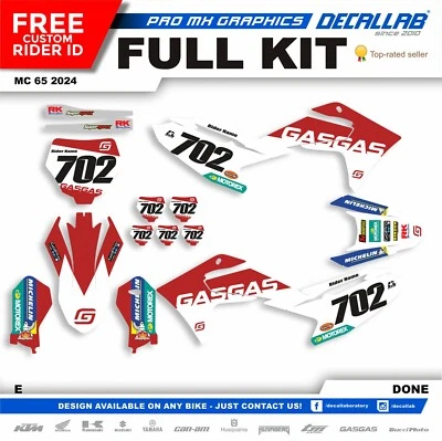 GAS GAS MC EC 2021 2022 Super Durable MX Graphics Set Decals Stickers Decallab - Image 1 of 4