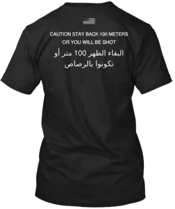 T-shirt maglietta OEF OIF STAY BACK 100 METRI made in USA taglia dalla S alla 5XL - Foto 1 di 5