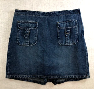 Venezia Jean Womens Skort Sz 14 Denim Front Pocket Side Zip Lane Bryant NWT - Picture 1 of 14