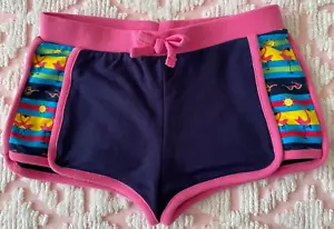 DISNEY STORE TODDLER GIRLS SWEAT SHORT BEACH SHORT SZ XXS FLAMINGOS - Picture 1 of 5