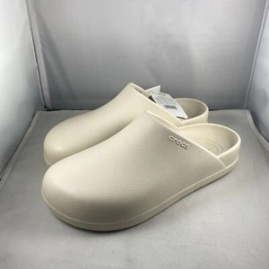 CROCS Dylan Clogs Slip On Slides Size Men’s 9 Women’s 11 Beige Shoes Sandals NEW - Picture 1 of 6