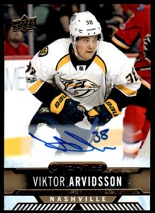 2017-18 UPPER DECK OVERTIME SIGNATURE AUTO Viktor Arvidsson Nashville Predators