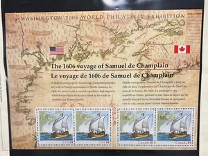 Scott #4074a Champlain (US & Canada) Pane of 4 MNH - Picture 1 of 1