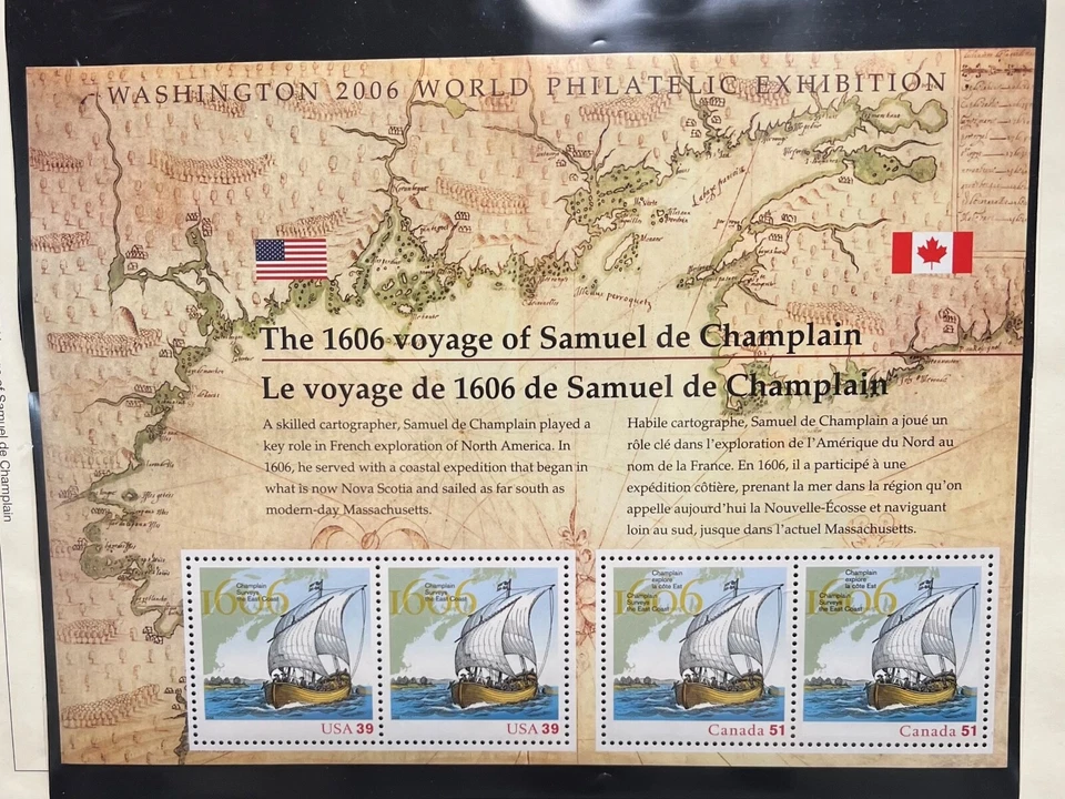 Scott #4074a Champlain (US & Canada) Pane of 4 MNH - Image 1 of 1