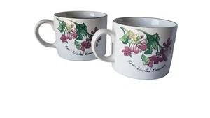 Majesticware by Sakura Geranium Genuine Stoneware Design By Sue Zipkin Mug 2 Set - Picture 1 of 8