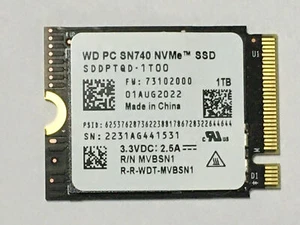 WD pc SN740 1TB M.2 2230 SSD NVMe PCIe4x4 For Steam Deck ASUS ROG Flow X Laptop - Picture 1 of 5