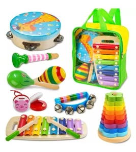 Kids Musical Instruments Wooden Musical Toys Set for Toddlers Age 2-4 with Xy... - Picture 1 of 6