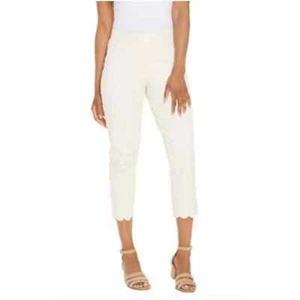Isaac Mizrahi Petite 24/7 Stretch Crop Pants w/ Scallop Hem 2P New A308000 - Picture 1 of 5