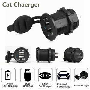Dual USB Port Car Cigarette Lighter Socket Splitter Charger Power Adapter 12V/24 - Picture 1 of 6