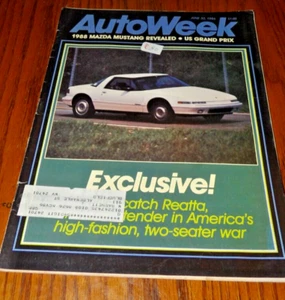 1984 Auto Week Magazine-Reatta Cover Story & Toyota Ad Great Shape - Picture 1 of 2