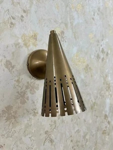 Italian Light Sconce Mid-Century Modern Stilnovo Raw Brass Wall Lamp Decor - Picture 1 of 7