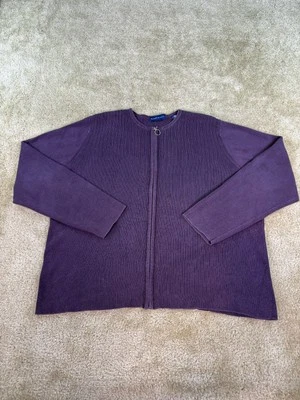 VTG Karen Scott Cotton Cardigan Sweater Women's XL Purple Australia C131 - Image 1 of 4