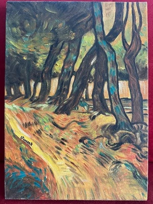 VINCENT VAN GOGH oil painting on  canvas, vtg stamped signed - Image 1 of 4
