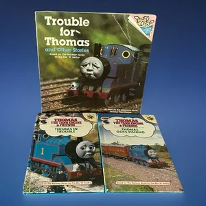 3x THOMAS Books Thomas in Trouble + Goes Fishing Tank Engine Friends 1990s - Picture 1 of 15