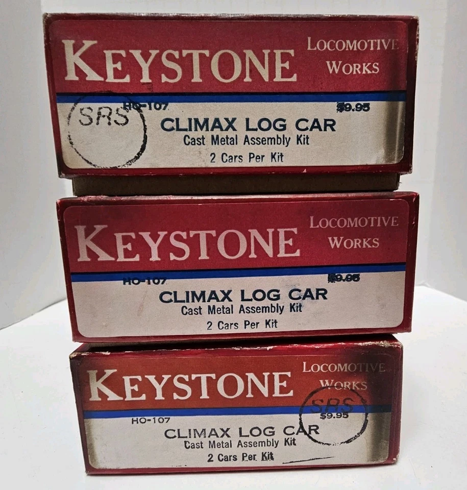 (6) ea. Keystone Locomotive Works HO Climax Log Car Kits, 2 per Box - LOOK - Image 1 of 4