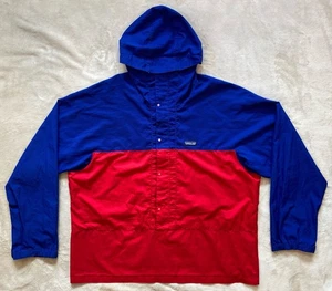 VTG Patagonia Jacket XL Pullover Anorak Pneumatic Blue Red Ripstop Colorblock 98 - Picture 1 of 12