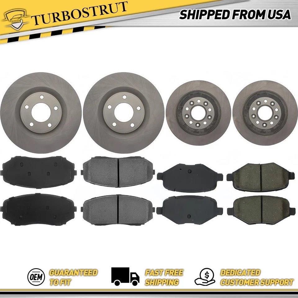 OE Front & Rear Brake Rotors Brake Pads Kit For 2011-2014 Ford Edge 3.5L - Image 1 of 1