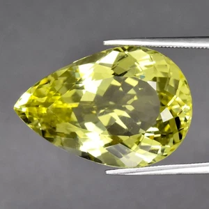 💎 22.19ct 24.2x16.5mm VVS Pear Natural Lemon Quartz - Beautiful Brazil Gemstone - Picture 1 of 4
