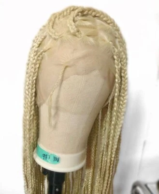 Peluca trenzada a mano sintética rubia encaje completo | trenzas de caja | larga  Foto 1 de 4