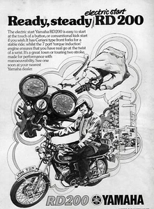 1975 Yamaha RD-200 Motorcycle Original Print Ad - Picture 1 of 1