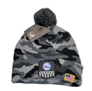 Philadelphia 76ers NBA Ultra Game Winter Hat Beanie Cap Gray Camo GGMB932F New - Picture 1 of 5