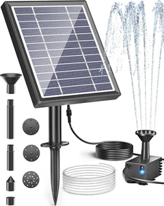Solar Fountain for Bird Bath, Solar Panel Kit Outdoor Solar Water Pump with 4Ft - Picture 1 of 12