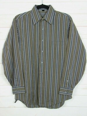 Geoffrey Beene Mens Long Sleeve Multicolor Striped Button Up Dress Shirt Size M - Image 1 of 4