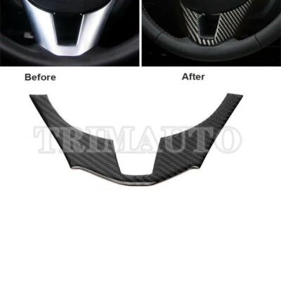 Cubierta interior del volante de fibra de carbono para Mazda 3 adorno decorativo 2014-2016 Foto 1 de 4