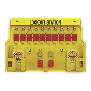 Master Lock Safety Series 1483 Lockout Station, 1483BP10, 10 Lock Covered - Picture 1 of 9
