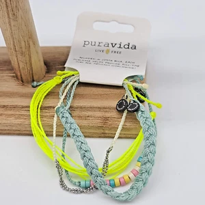 Paquete mensual estilo pulsera Pura Vida - cadena de bola trenzada, con cuentas y plateada de 4 piezas - Imagen 1 de 7