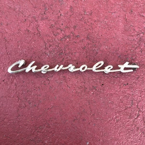 Vintage Classic Car Part - Chevy Impala Script Logo Emblem - 1958 - Picture 1 of 3