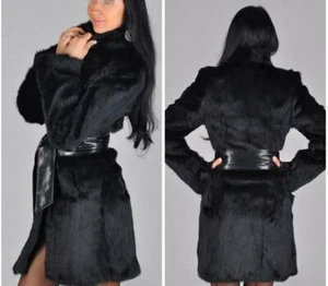 Neue Mode verführerisch lang echt gestricktes Nerzfell Jacke Mantel Outwear Pullover D - Bild 1 von 7
