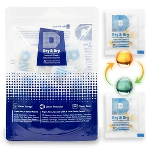 Paquetes de gel de sílice indicadora naranja ""seco y seco"" de grado alimenticio de 3 gramos X 50 PK ""seco y seco - Imagen 1 de 9