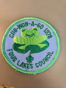 1978 Cub-Won-A-Go Four Lakes Council Patch Wisconsin Boy Scouts BSA Frog - Picture 1 of 1