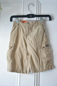 Boy's One Tough Brand Khaki Cargo Shorts Size 6 Pockets Rear Elastic Waist Cotto - Picture 1 of 3