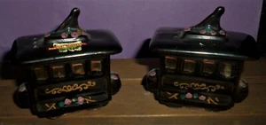 Vtg Hand Painted Caboose Salt & Pepper Shakers Japan Pioneer Village Minden NE - Picture 1 of 6