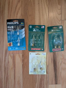 Philips Night Light 7w Clear (x3) and Candle Flame Tip Bulb Lot NOS L@@K - Picture 1 of 5
