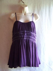 NWT MM COUTURE PURPLE spaghetti strap zipper back brass studs sexy blouse - Picture 1 of 6