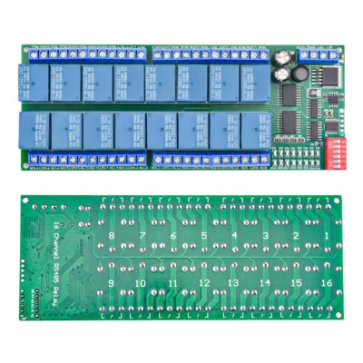 DC12V 16Channel RS485 Relay Module Modbus RTU Expaning Board DIN Rail Board US - Image 1 of 4