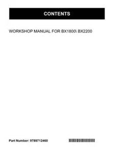 Kubota BX1800 BX2200 Workshop Manual Delivered Today - Picture 1 of 4