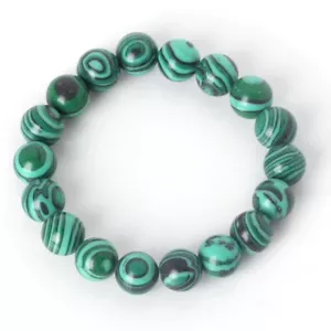 BRACELET PERLES 6, 8 OU 10 MM PIERRE MALACHITE - Imagen 1 de 1